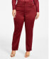 Фото #1 товара Trendy Plus Size Satin Fitted Pants