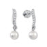 White gold earrings with crystals and pearl 235 001 00404 07