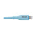 Фото #8 товара Tripp M100AB-006-S-LB Safe-IT USB-A to Lightning Sync/Charge Antibacterial Cable (M/M) - Ultra Flexible - MFi Certified - Light Blue - 6 ft. (1.83 m) - 1.83 m - Lightning - USB A - Male - Male - Blue