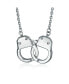 Unisex Punk Rocker Biker Jewelry Large Handcuff Statement Necklace Stainless Steel Pendant For Men Women 22 Inch