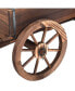 Фото #10 товара Wood Wagon Flower Planter Pot Stand W/Wheels