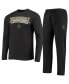 ფოტო #1 პროდუქტის Men's Black and Heathered Charcoal Vanderbilt Commodores Meter Long Sleeve T-shirt and Pants Sleep Set