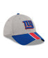 Men's Heather Gray, Royal New York Giants Striped 39THIRTY Flex Hat