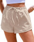 ფოტო #1 პროდუქტის Women's Neutral Cotton Elastic Waist Wide Leg Shorts