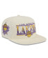 Men's Cream Los Angeles Lakers Team Bar Lightweight Corduroy Golfer Snapback Hat