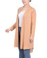 Women's Long Sleeve Knit Cardigan with Chiffon Back