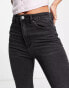 Stradivarius crop flare jean in black