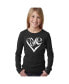 ფოტო #1 პროდუქტის Big Girl's Word Art Long Sleeve T-Shirt - Script Love Heart