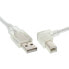 Фото #2 товара InLine USB 2.0 Cable right angled Type A male / B male transparent 3m