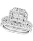 ფოტო #1 პროდუქტის Diamond Princess Quad Cluster Halo Bridal Set (3-1/4 ct. t.w.) in 14k White Gold