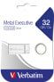 Фото #12 товара Verbatim Metal Executive - USB Drive 32 GB - Silver - 32 GB - USB Type-A - 2.0 - Capless - 3.6 g - Silver