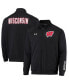 ფოტო #2 პროდუქტის Men's Black Wisconsin Badgers Raglan Game Day Triad Full-Zip Jacket