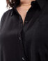 Фото #4 товара Vero Moda Curve linen blend long sleeved shirt in black