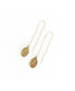 Dainty Oval Saint Medallion Coin Threader Drop Earrings Gold