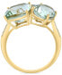 ფოტო #4 პროდუქტის EFFY® Green Quartz (8 ct. t.w.) & Diamond (1/20 ct. t.w.) Three Stone Ring in 14k Gold