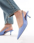 Фото #2 товара ASOS DESIGN Sharp slingback chain detail mid shoes in blue