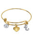 ფოტო #1 პროდუქტის 14K Gold-Dipped Heart and Initial Crystal Charm Bracelet