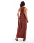 ASOS DESIGN twist back column midi dress in rust