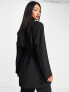 ASOS DESIGN tux belted blazer in black