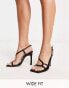 ASOS DESIGN Wide Fit Nydia asymmetric barely there heeled sandals in black