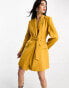 Фото #2 товара & Other Stories wool blend tie waist blazer mini dress in mustard