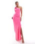 Фото #1 товара Mango tie shoulder maxi dress in pink