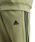 Men's Three-Stripe Fleece Logo Joggers Tent Green/blk, S - фото #4