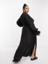 Фото #2 товара ASOS DESIGN Curve plunge batwing maxi dress in black