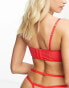 Фото #4 товара We Are We Wear Fuller Bust lace longline padded balconette bra in red