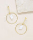 Фото #2 товара Modern Gold - Tone and Freshwater Pearl Drop Hoop Earrings