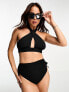 Pimkie highwaist bikini briefs co-ord in black