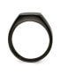 Stainless Steel Polished Black IP-plated Signet Ring