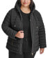 ფოტო #5 პროდუქტის Plus Size Hooded Packable Puffer Coat, Created for Macy's