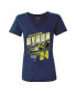 Women's Navy William Byron Raptor Racer V-Neck T-Shirt