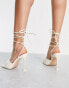 Фото #2 товара Public Desire Wide Fit Gracie heeled sandals in ecru