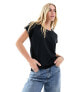 Vila scoop neck t-shirt in black