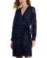 Фото #4 товара Women's Jacquard Clip-Dot Faux-Wrap Dress
