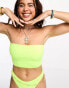 Фото #12 товара COLLUSION textured bandeau bikini top in neon yellow