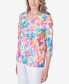 ფოტო #5 პროდუქტის Women's Paradise Island Floral Butterfly Pleated Ruffle Top