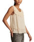 Women's Dotted Ruffled Sleeveless Top Cream Black Dot, S - фото #3