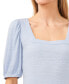 Women's Short Puff Sleeve Square Neck Knit Top