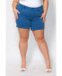 Plus Size Denim Mid Rise Shorts