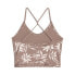 Puma Studio Ultrabare Graphic Cropped Scoop Neck Athletic Tank Top Womens Brown