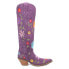 Фото #1 товара Dingo Flower Power Embroidered Floral Snip Toe Cowboy Womens Purple Casual Boot