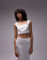 Фото #8 товара Topshop co-ord linen square neck bralet in ivory