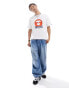 Фото #3 товара Aape By A Bathing Ape boxy fit short sleeve t-shirt with front graphic in white