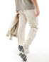 Фото #2 товара Sixth June multi tactical cargo trousers in beige