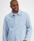 Фото #3 товара Men's Denim Check Button-Front Jacket