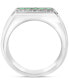ფოტო #5 პროდუქტის EFFY® Men's Tsavorite (3/4 ct. t.w.) & White Sapphire Ring (1-1/4 ct. t.w.) in Sterling Silver