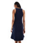 Vero Moda Tall knitted racer swing dress in navy Синий, S - EU 34 - фото #4